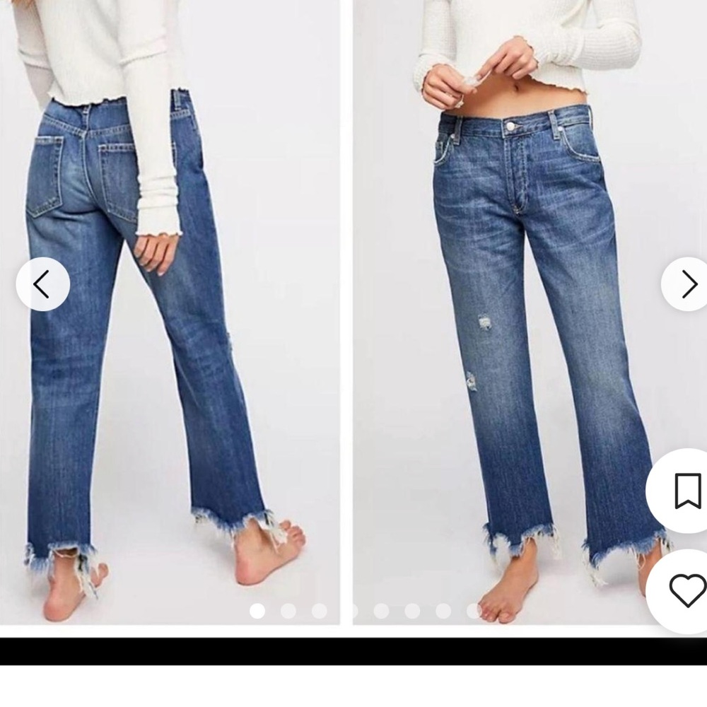 We The Free Button Fly Distressed Jeans